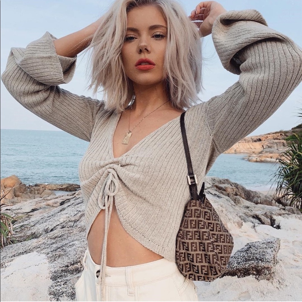 NEW! Ribbed Bell Sleeve Crop Top